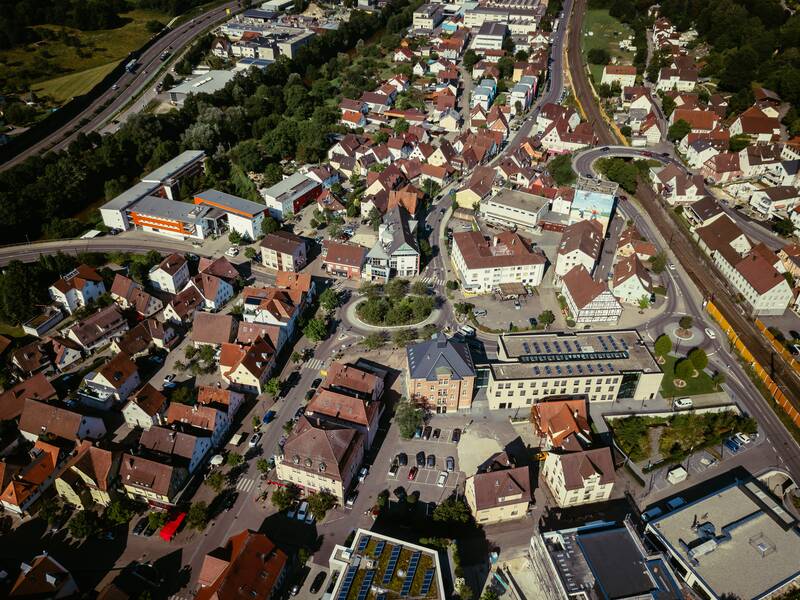 Luftaufnahme von Ebersbach an der Fils
